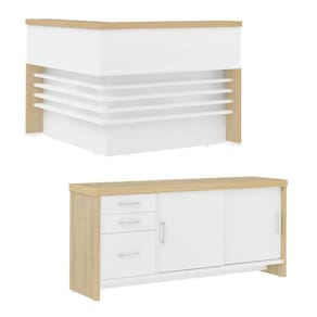 Conjunto Escritório: Balcão Atendimento 6210 + Balcão 6206