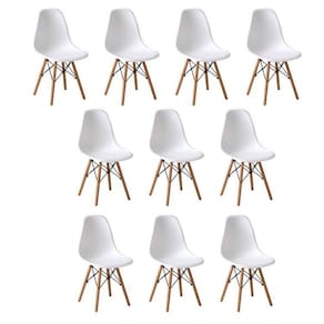 Conjunto 10 Cadeiras para Sala de Jantar/cozinha Eames Eiffel Dkr Branco