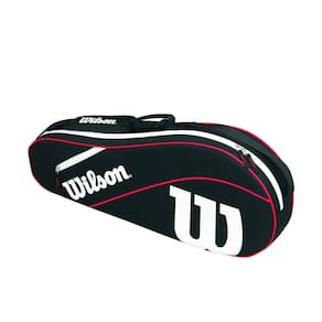 Bolsa de raquete de tênis Wilson Advantage III Triple Preto/Branco/Vermelho