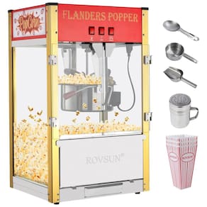 Pipoqueira Elétrica Faz até 18,4 kg de Pipoca com Panela de 340g, Colher de Aço Inoxidável, Colher de Óleo e 3 Copos de Pipoca, 110V 1400W,
