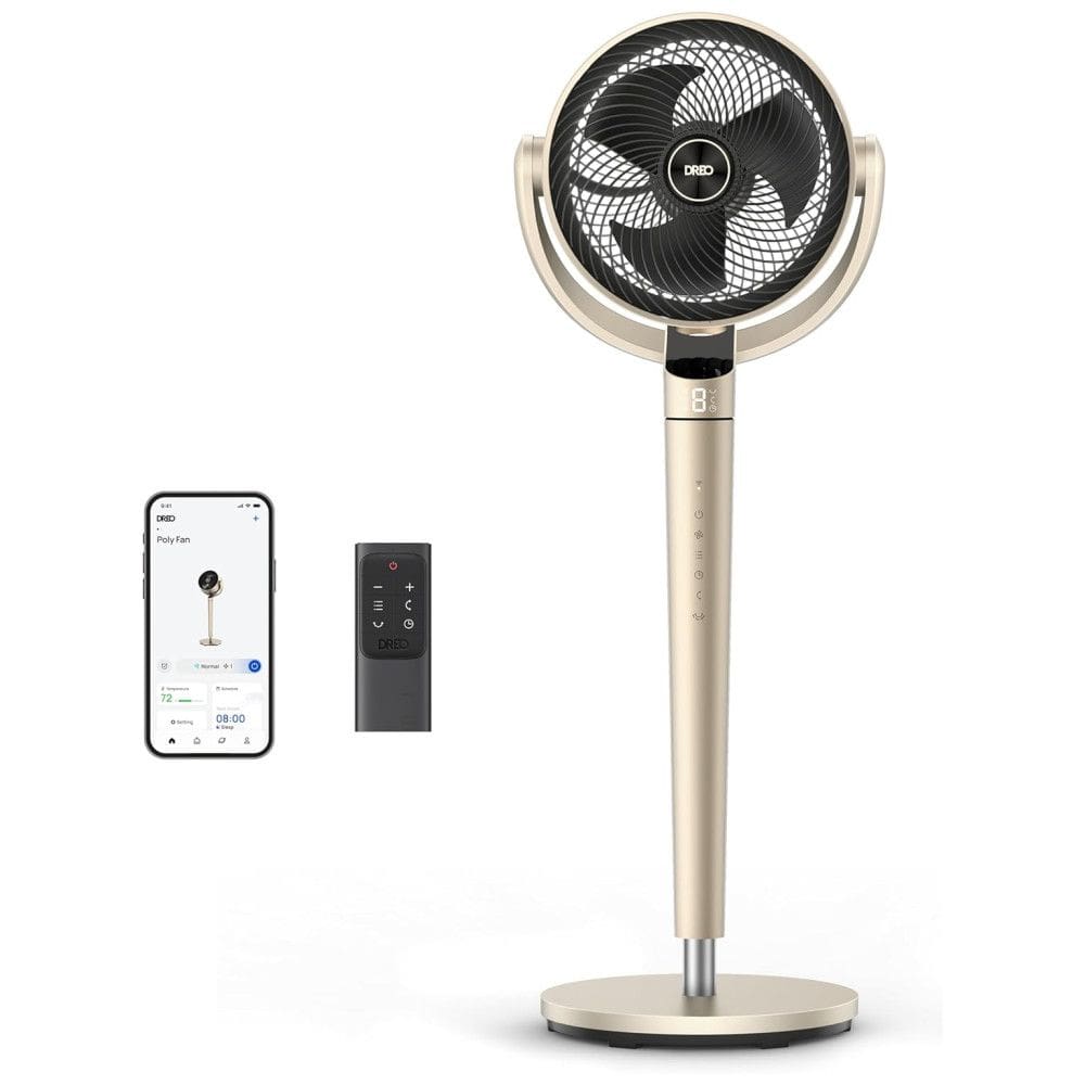 Ventilador de Pedestal com Omnidirecionais Silenciosos de 150°+120°, Alcance de 30 Metros, 9 Velocidades, 6 Modos e Temporizador de 12H,