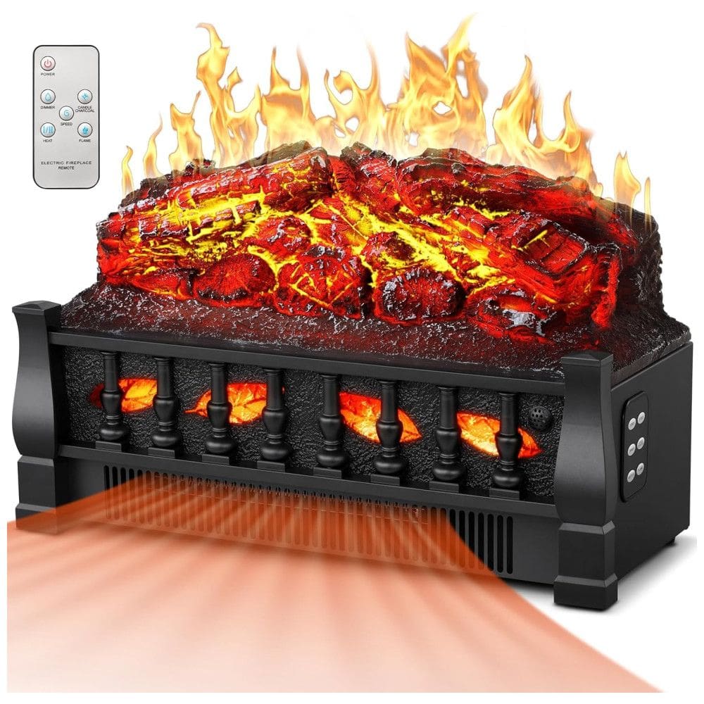 Lareira Elétrica Ecológica 21" 53 cm com Controle Remoto, Proteção Contra Superaquecimento, Brilho e Velocidade Ajustáveis, 110V 1500W, Joy