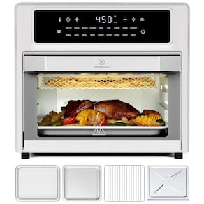 Forno Elétrico 18 em 1 com Capacidade de 25L, Material de Aço Inoxidável, Recursos de Zona Dupla e Tela Digital, 110V 1700W, Kitchen Elite,