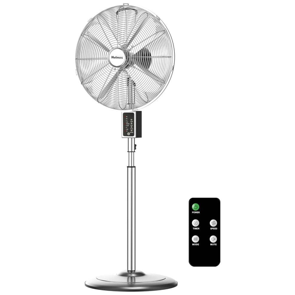 Ventilador Pedestal Digital com Controle Remoto, Oscilação de 75°, 3 Velocidades, 3 Modos, Altura Ajustável e Inclinação da Cabeça de 18°,
