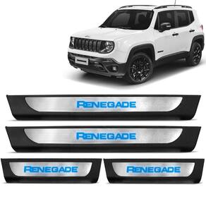 Soleira de Porta Renegade Aço Inox iluminada com Led Azul - KX3