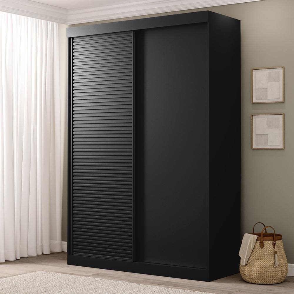 Guarda-Roupa 2 Portas de Correr Samambaia CabeCasa MadeiraMadeira Preto