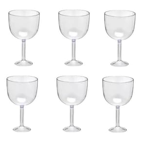 Kit 6 Taças De Gin Tônica 600ml Acrílico Transparente Festas