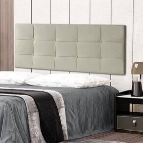 Cabeceira Painel Casal King 1,95m Roma Suede Bege Dal Poz Estofados