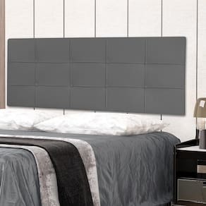 Cabeceira Painel Casal Queen 1,60m Roma Material Sintético Cinza Dal Poz Estofados