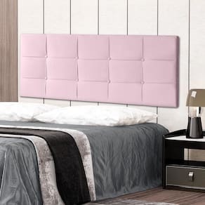 Cabeceira Painel Casal 1,40m Roma Suede Rosa Bebê Dal Poz Estofados