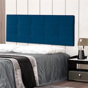 Cabeceira Painel Casal Queen 1,60m Roma Suede Azul Marinho Dal Poz Estofados