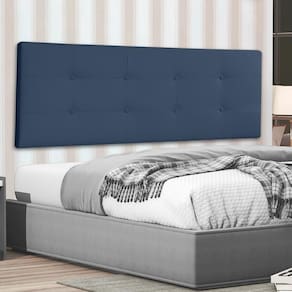 Cabeceira Painel Casal 1,40m Berlim Suede Azul Marinho Dal Poz Estofados