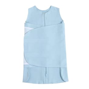 Saco de Dormir Swaddle em Algodão Egípcio Azul Primavera Verão - Casulo