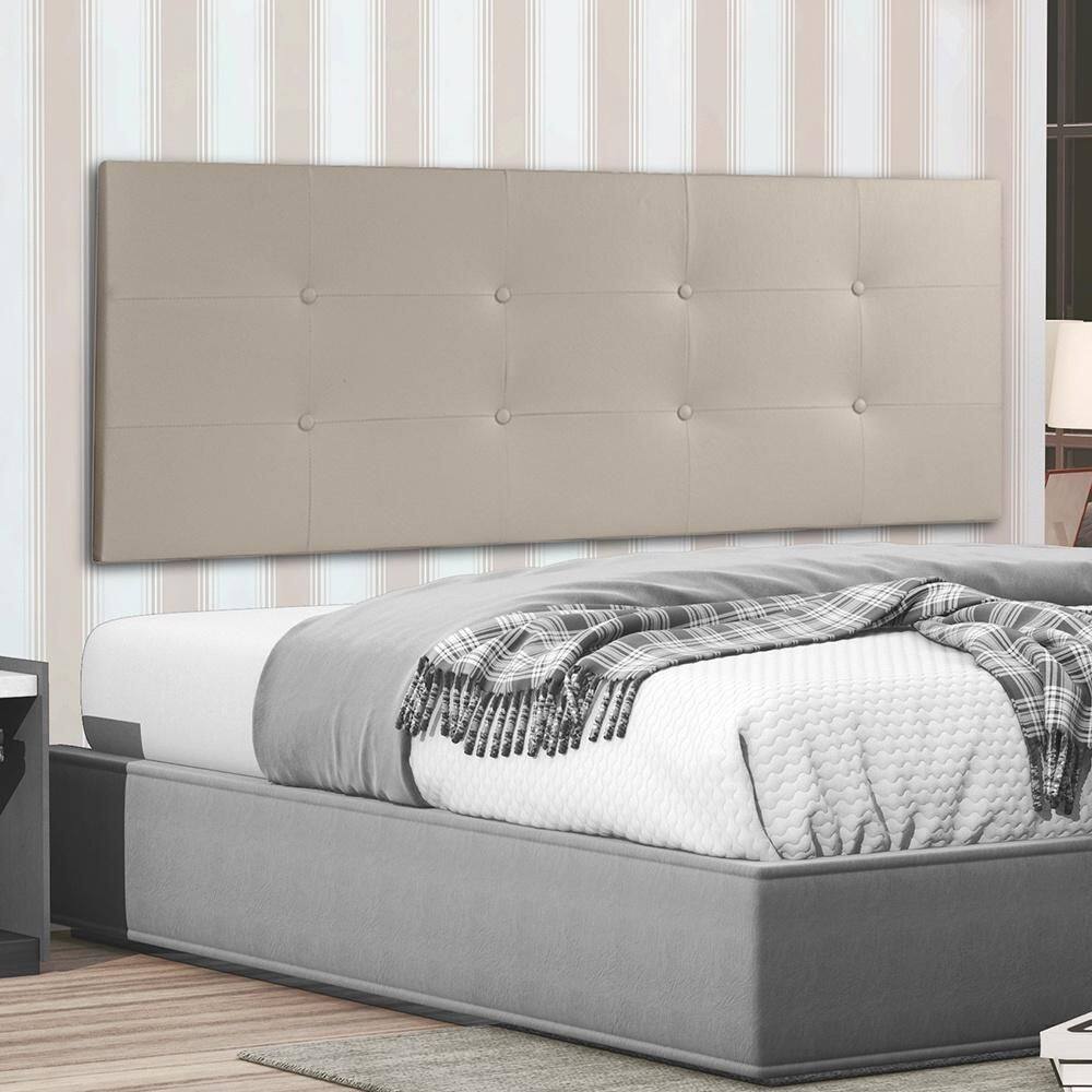 Cabeceira Painel Casal King 1,95m Berlim Material Sintético Bege Dal Poz Estofados