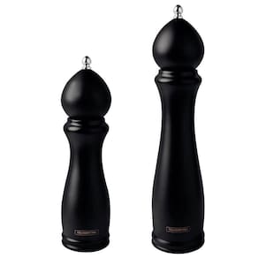 Kit Moedor de Pimenta e Sal Tramontina Churrasco Black Cerâmica Recipiente Madeira 8" e 10" 2 Peças