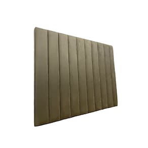 Cabeceira Estofada Queen 10 Blocos Não é Segredo Suede Animale Marrom Claro 160x120