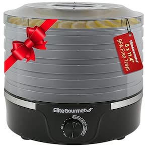 Desidratador Alimentos com 5 Bandejas e Temperatura Ajustável, 350W, 110v, ELITE GOURMET EFD319DKG, Preto