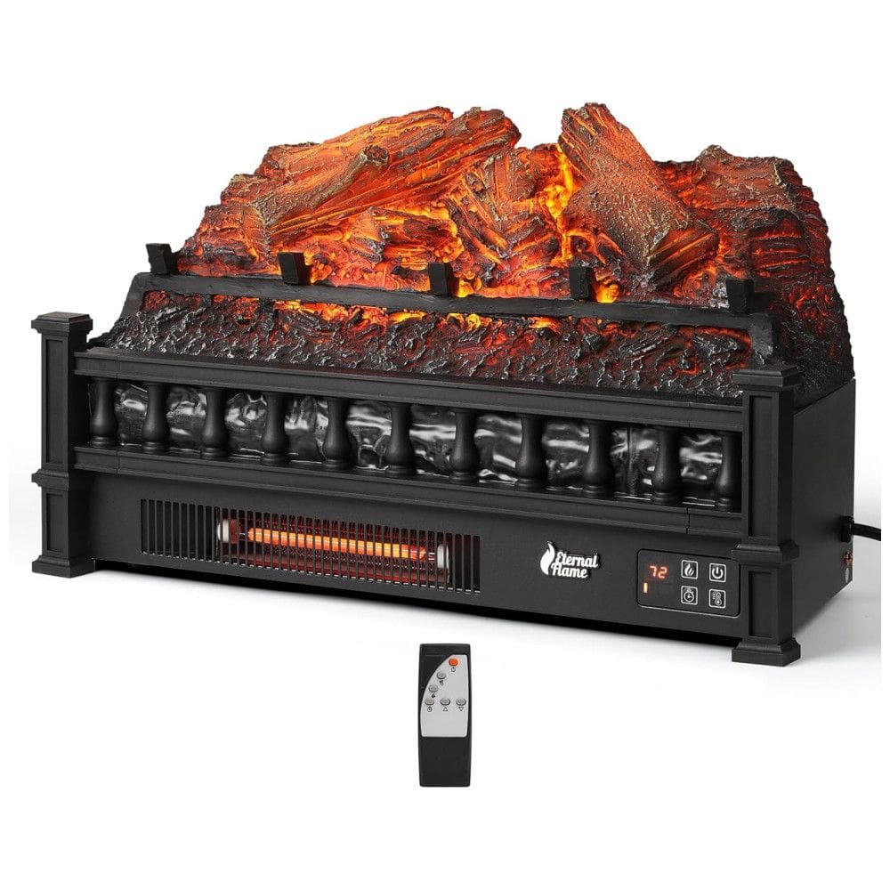 Lareira Elétrica Ecológica 23" 58 cm com Controle Remoto, Cama de Brasa de Limão Realista, Termostato e Temporizador, 110V 1500W, TURBRO