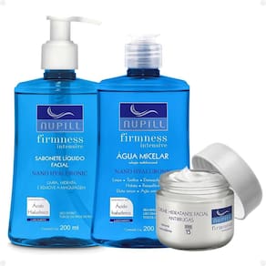 Kit Nupill Firmness Intensive Nano Hyaluronic: Sabonete, Água Micelar e Creme Antirrugas