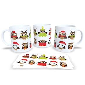 Caneca de Porcelana Branca Personalizada Natal Papai Noel