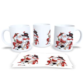 Caneca de Porcelana Branca Personalizada Natal Papai Noel
