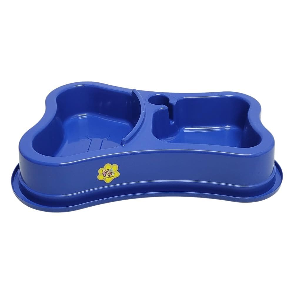 Comedouro Bebedouro Automático Duplo Osso Azul 460x300mL
