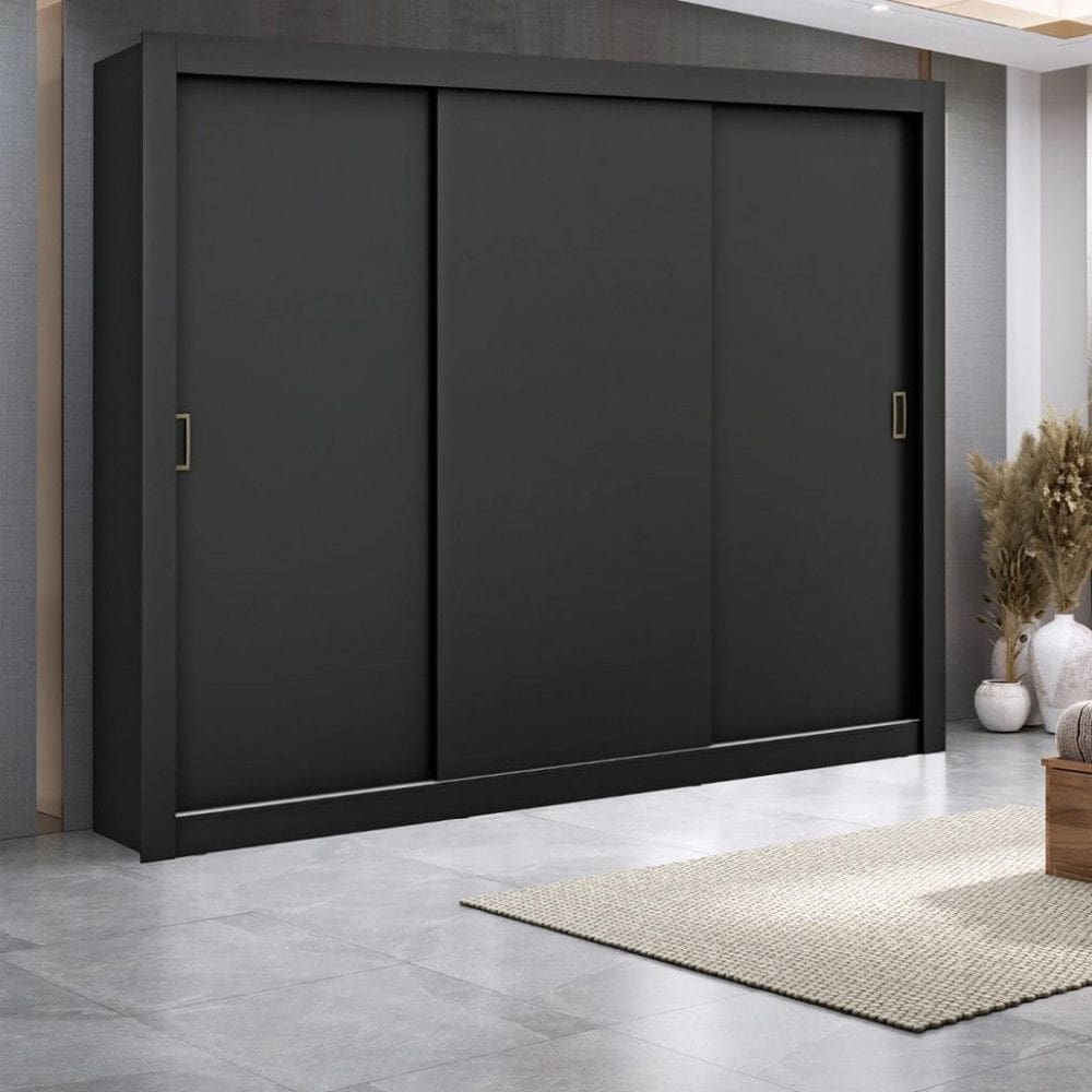 Guarda Roupa Casal 3 Portas de Correr 4 Gavetas City Maxel