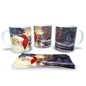 Caneca de Porcelana Branca Personalizada Natal Papai Noel