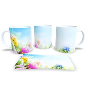 Caneca de Porcelana Branca Personalizada Coleção Páscoa