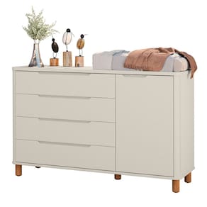 Cômoda Boom 4 Gavetas e 1 Porta com Pés Nordic - Areia