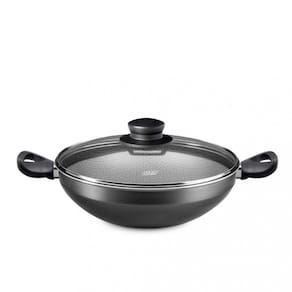 Panela Wok MTA Supra Antiaderente Tampa de Vidro com Alça N28 4,3L