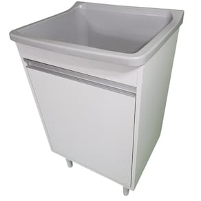 Gabinete Para Lavanderia 53cm Com Tanque 34 Litros + Sifão