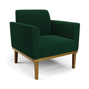 Poltrona para Sala Base Madeira Castanho Marisa Bouclê Verde D03 - D`Rossi