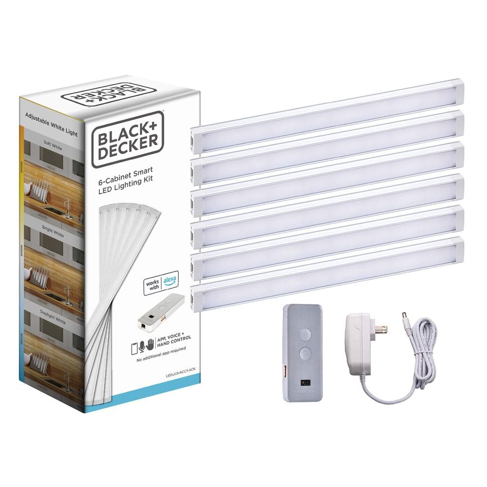 O kit de iluminação inteligente sob o gabinete BLACK+DECKER funciona com Alexa