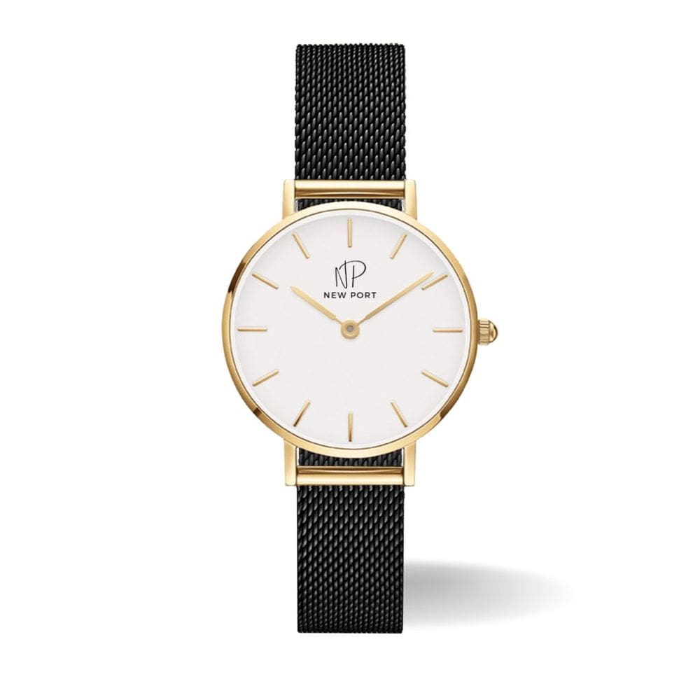 Relógio Feminino Analógico Dourado Casual Elegante New Port