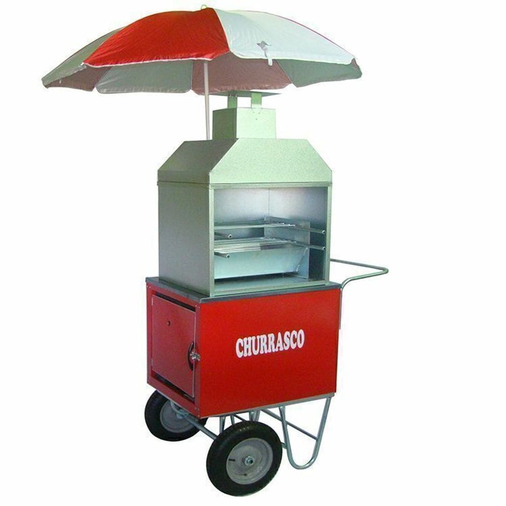 Carrinho de churrasco com churrasqueira + guada sol Mod 4291