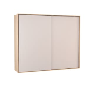 Guarda Roupa Casal 2 Portas de Correr Santorini Carvalho Marrom/Off White