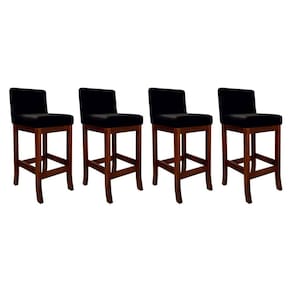 Conjunto 04 Banquetas Alta em Madeira Maciça Nápoles Pinhão