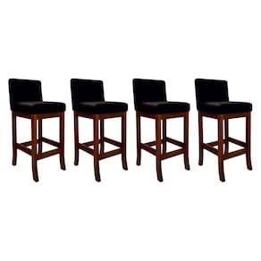 Conjunto 04 Banquetas Média em Madeira Maciça Nápoles Pinhão