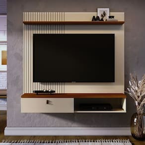 Bancada Suspensa para Tvs até 55 Pol Iris Cinamomo/Off White