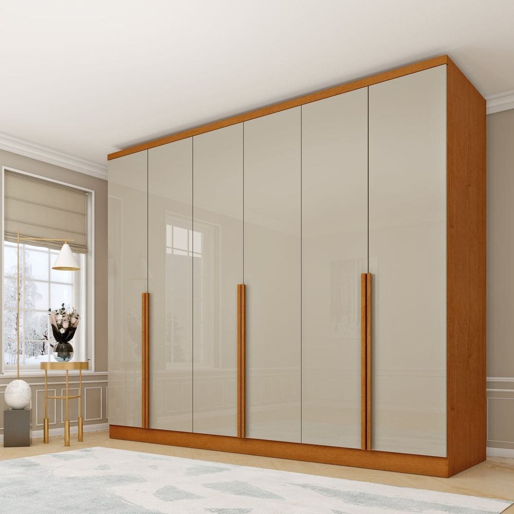 Guarda Roupa 6 Portas 270cm Londres Espresso Móveis Cinamomo/ Off White