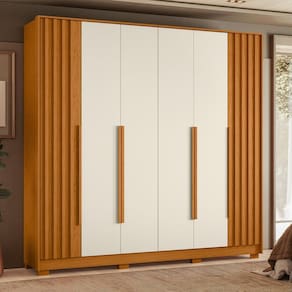 Guarda Roupa Casal 06 Portas Deville Cinamomo/Off White