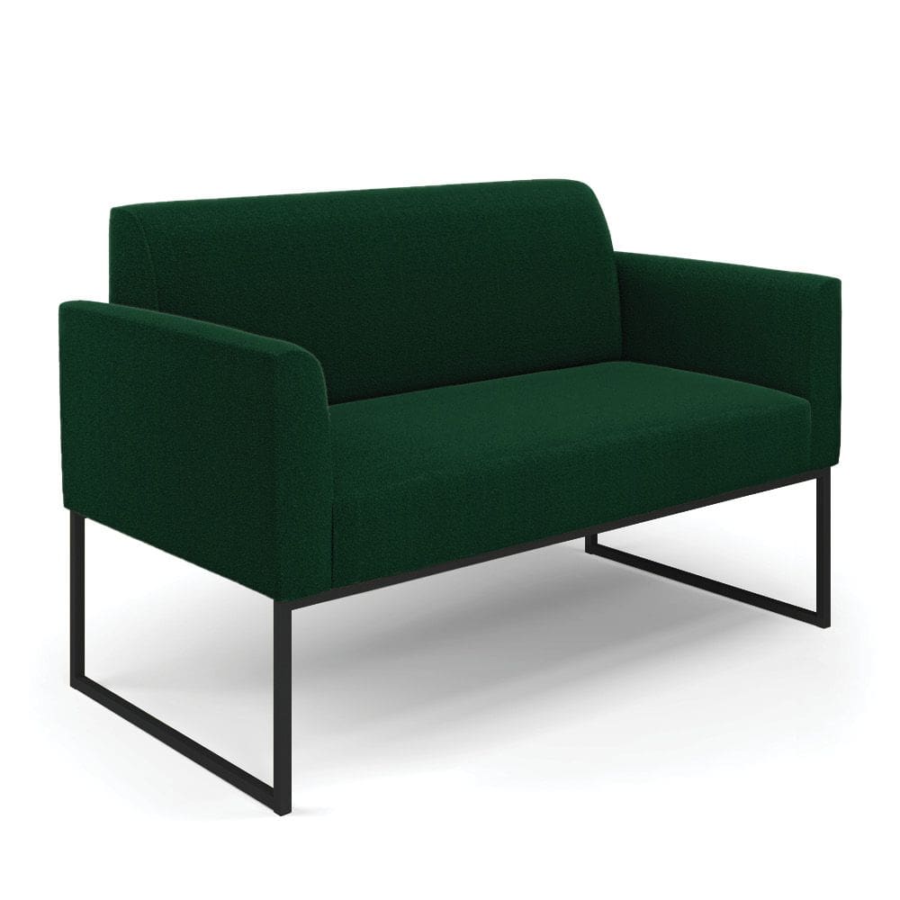 Sofá 2 Lugares Namoradeira Industrial Preto Marisa Bouclê Verde D03 - D`Rossi