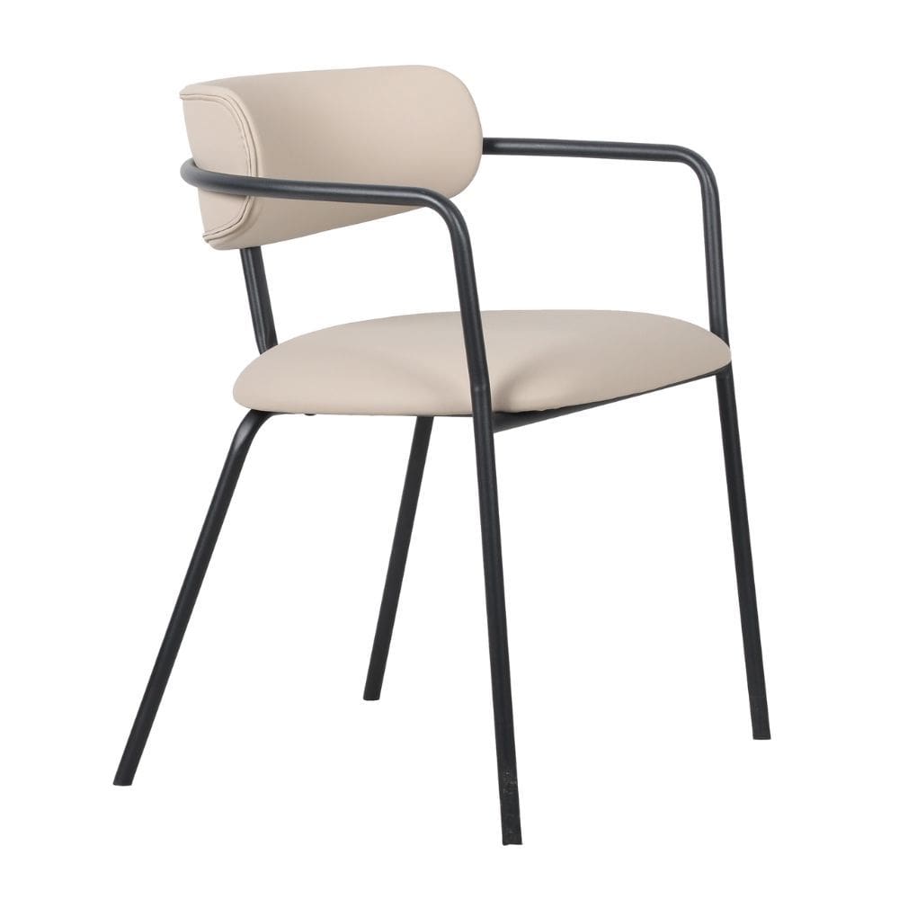 Cadeira Girona Base Preta - Nude