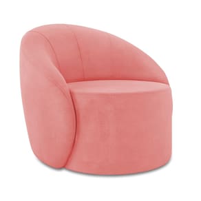 Poltrona Decorativa Orgânica Lua Suede Rosê D03 - D`Rossi