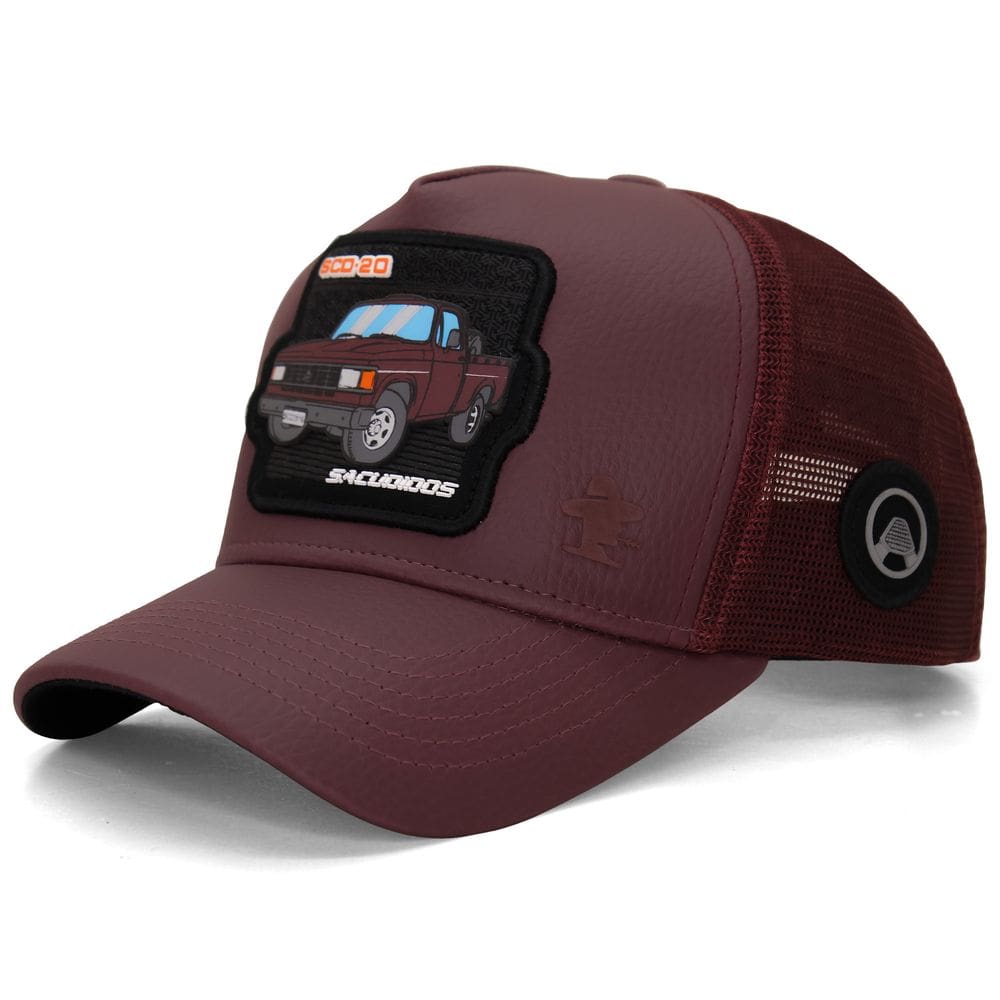 Boné Sacudido`s - D20 - Couro Vinho