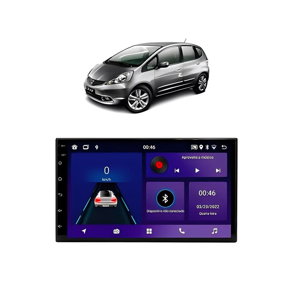 Kit Multimídia New Fit LX LXL DX EX 09 / 14 Android 7 Pol 2/32GB Carplay - 701K FirstOption