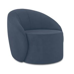 Poltrona Decorativa Orgânica Lua Suede Azul Marinho D03 - D`Rossi