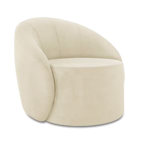 Poltrona Decorativa Orgânica Lua Suede Bege D03 - D`Rossi