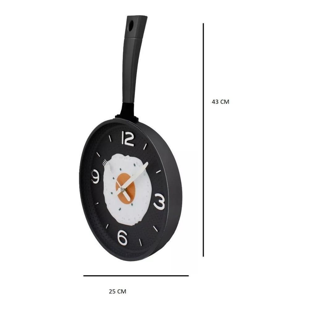 Relógio De Parede Decorativo Frigideira Ovo Frito Cozinha